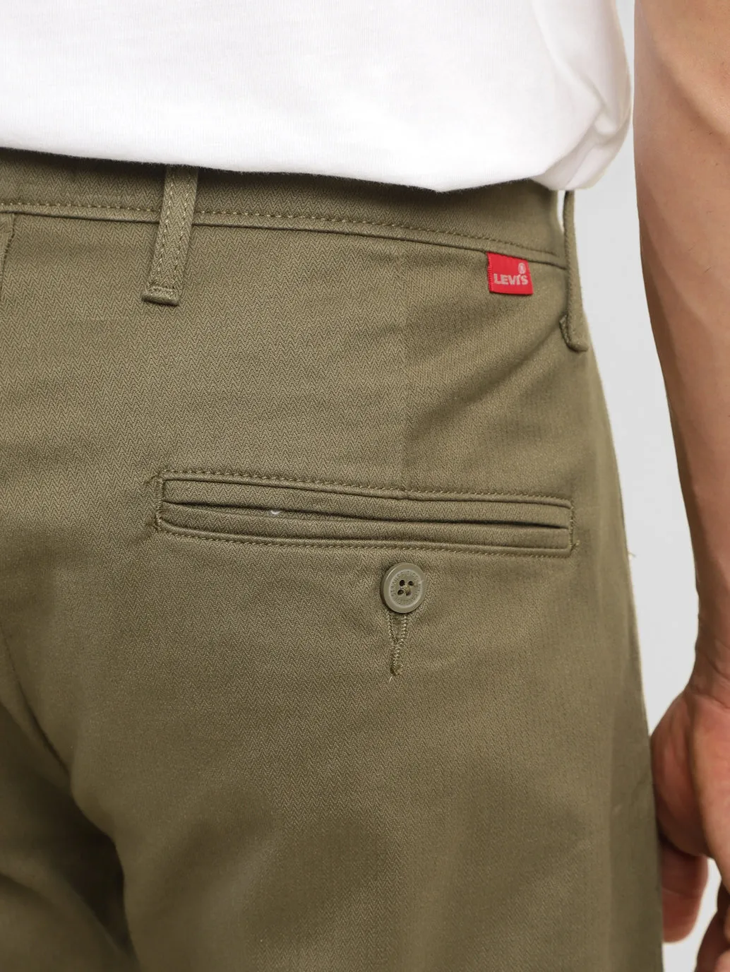 Men's Olive Slim Tapered Fit Chinos