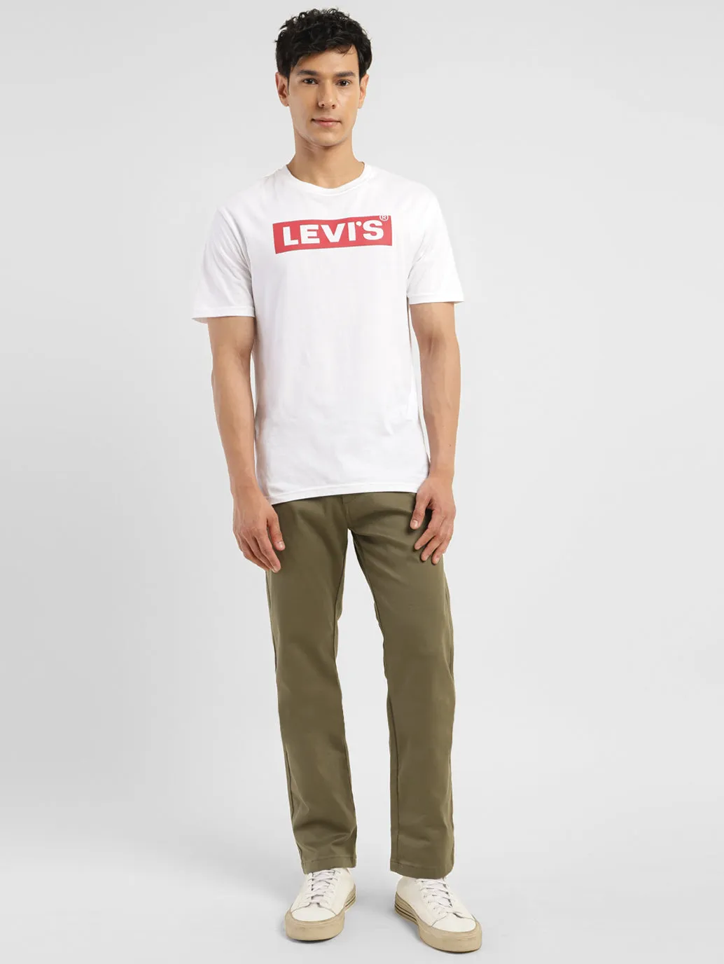 Men's Olive Slim Tapered Fit Chinos