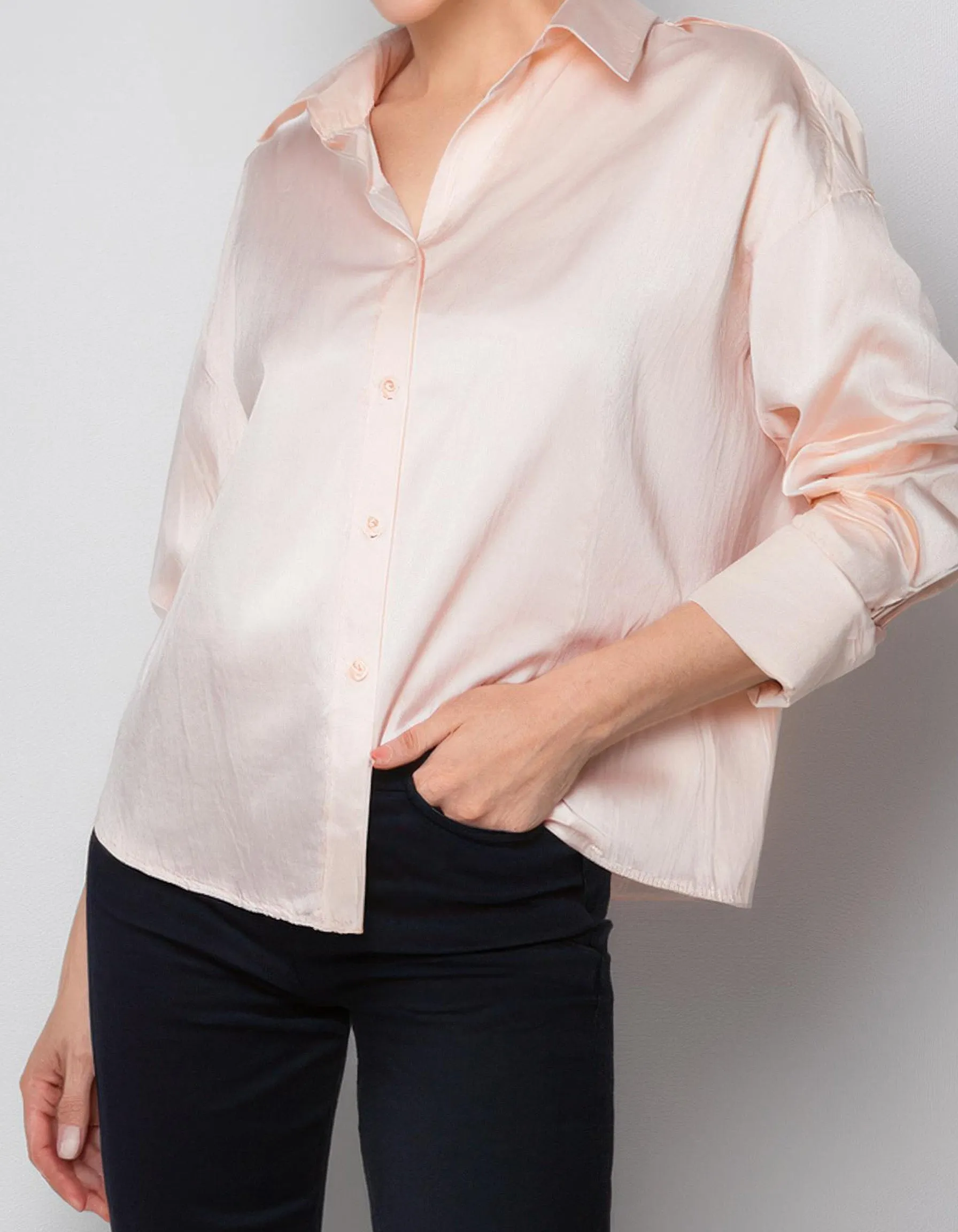 Pale Pink Button-Up Dress Shirt