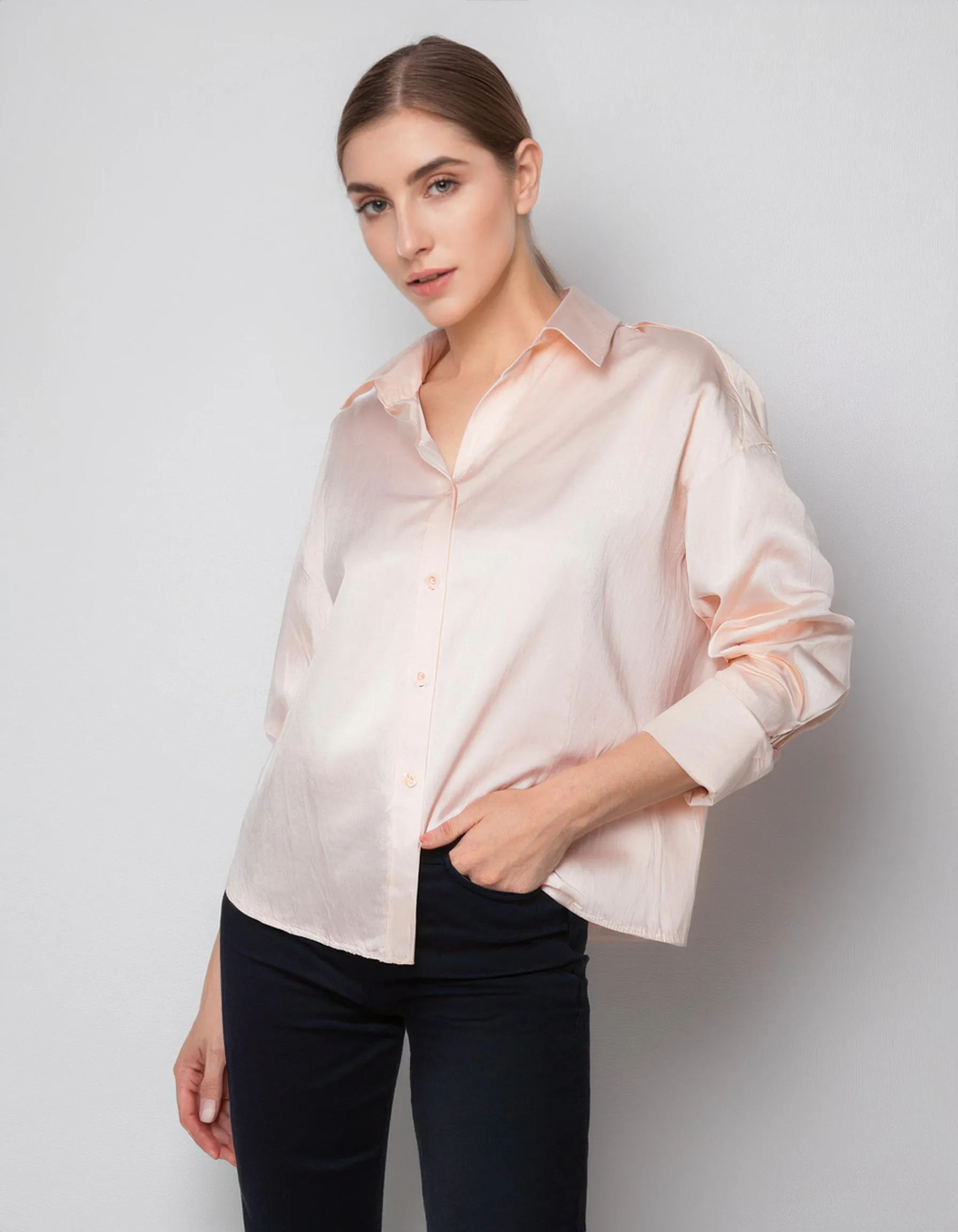 Pale Pink Button-Up Dress Shirt