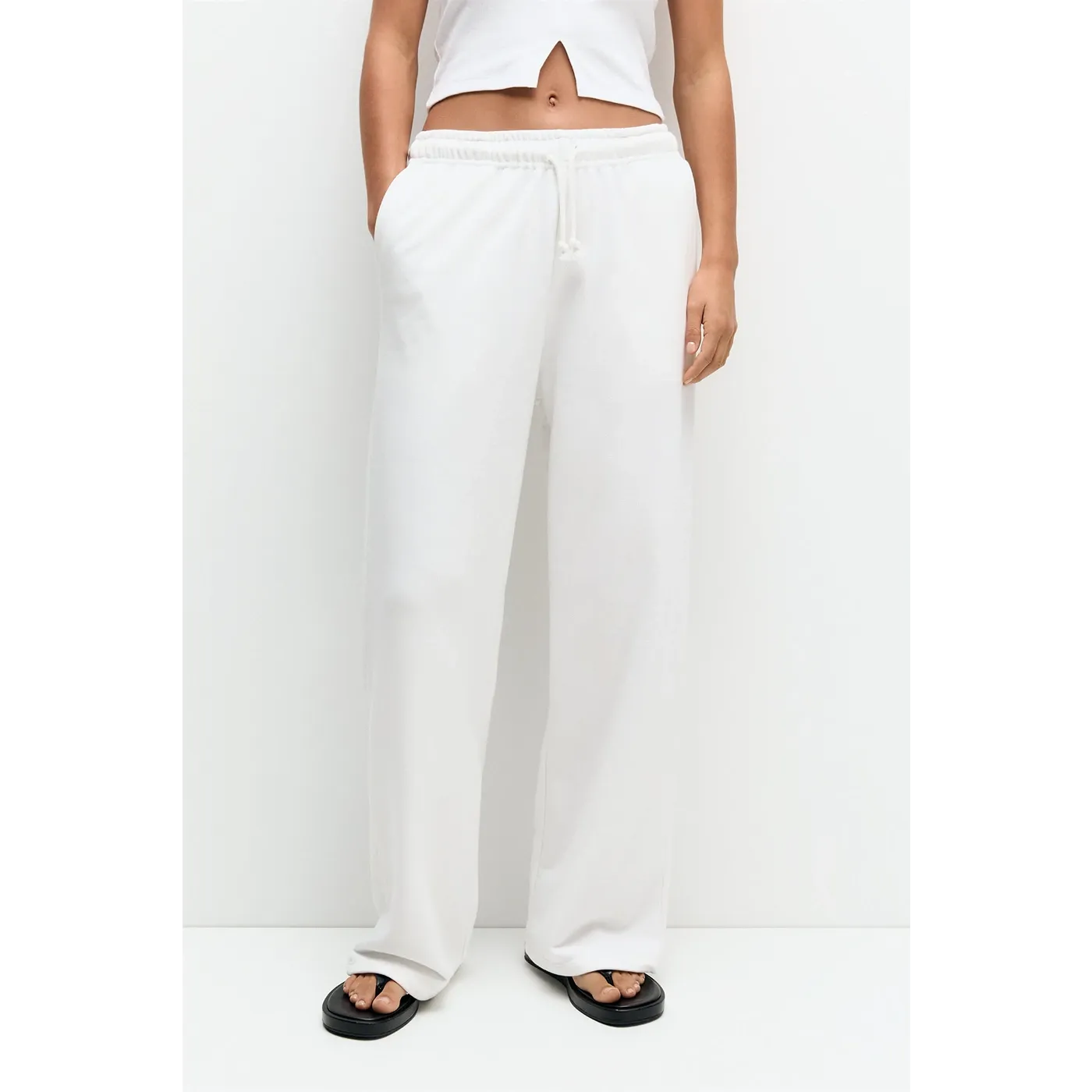 PB White Wide Leg Trousers