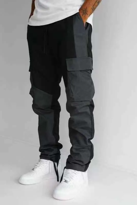 Pocket Trousers - Men's Loose Fit Large Pocket Stitching Trousers