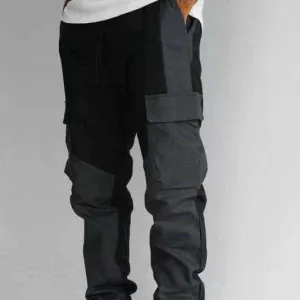 Pocket Trousers - Men's Loose Fit Large Pocket Stitching Trousers