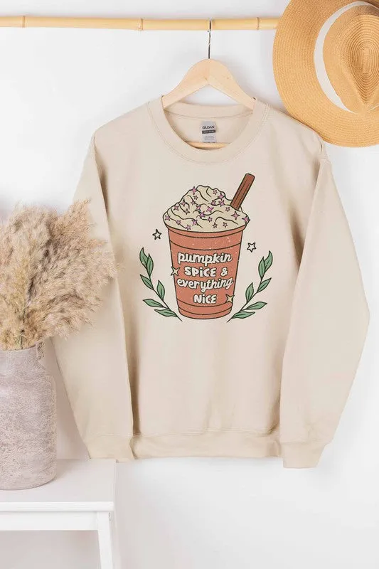 PUMPKIN SPICE & EVERYTHING NICE GRAPHIC SWEATSHIRT