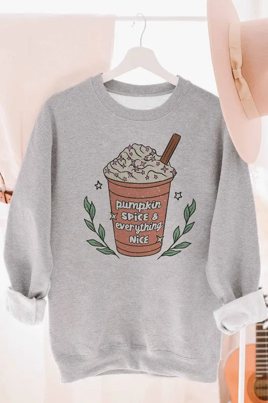 PUMPKIN SPICE & EVERYTHING NICE GRAPHIC SWEATSHIRT