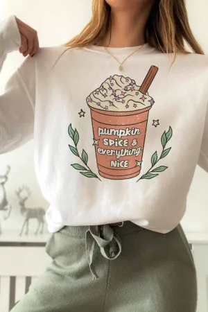 PUMPKIN SPICE & EVERYTHING NICE GRAPHIC SWEATSHIRT