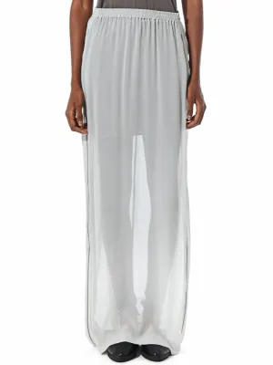 Sheer Maxi Skirt With Side Zip Slits  (23GY228/22 ICE)