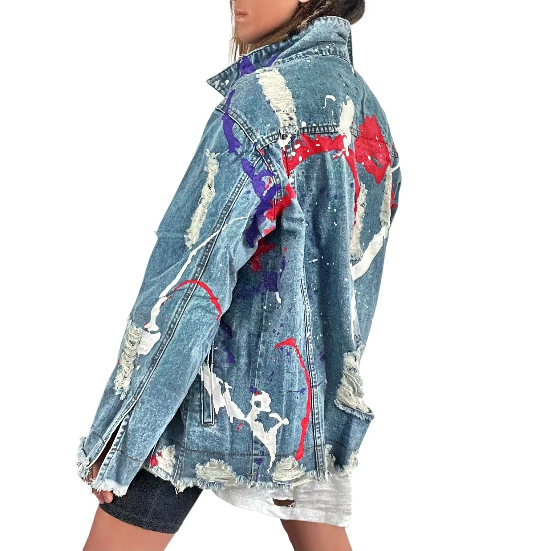 'Splatter World' Denim Jacket