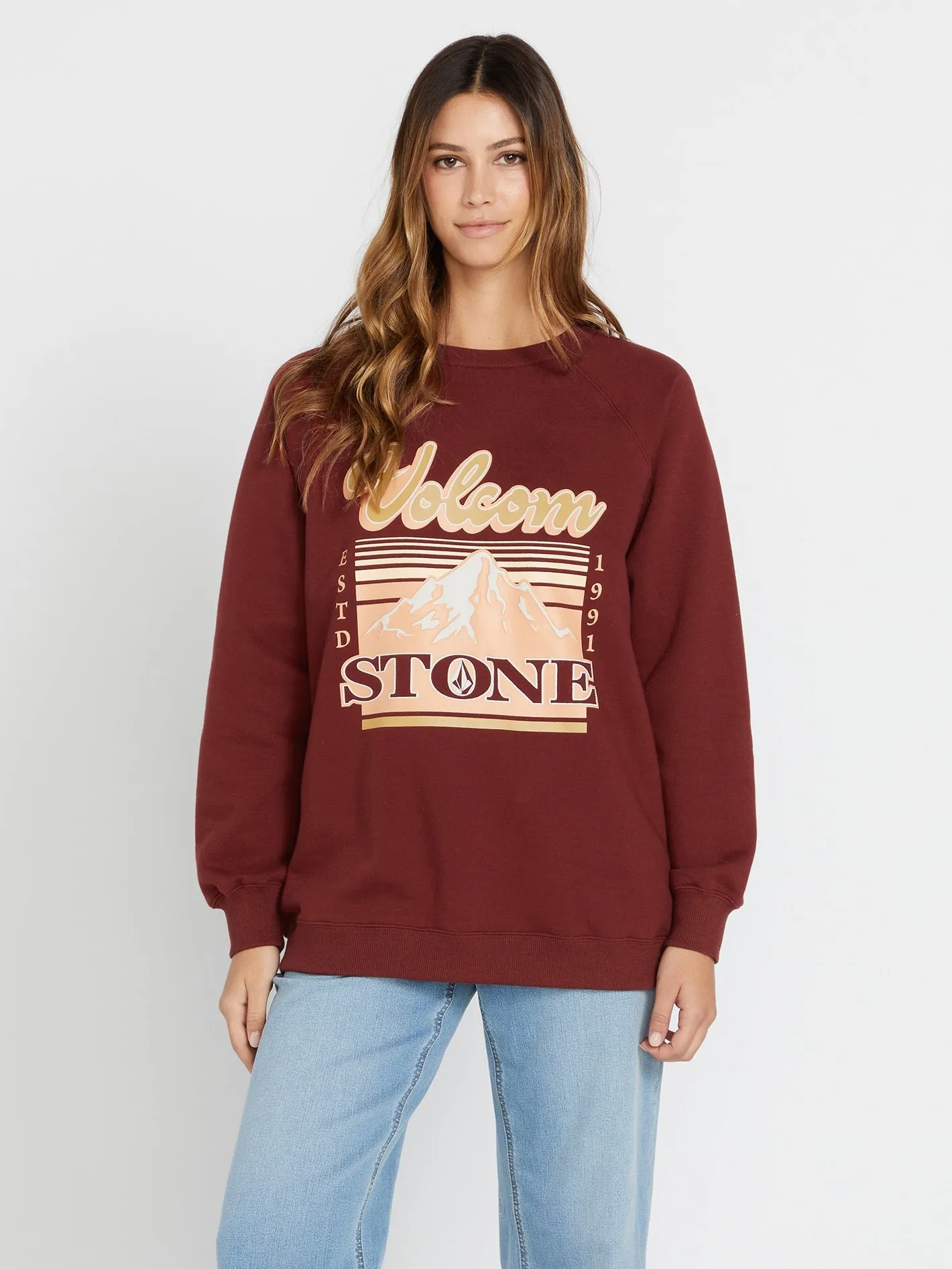 Stone Magic Boyfriend Crew Sweatshirt - Cayenne