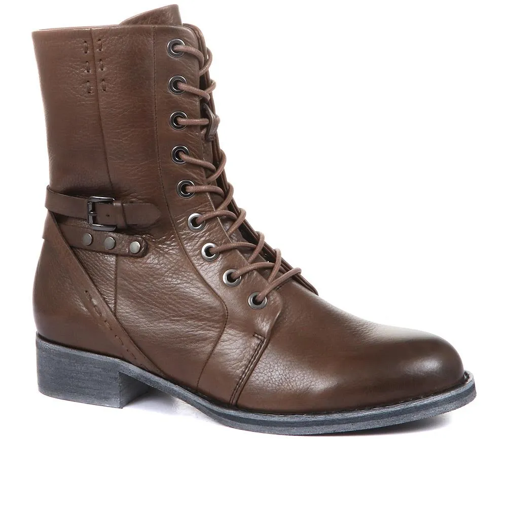 Tyra Leather Lace Up Boots - SINO34511 / 320 497