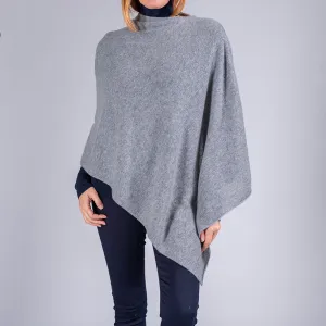 Warm Grey Knitted Cashmere Poncho