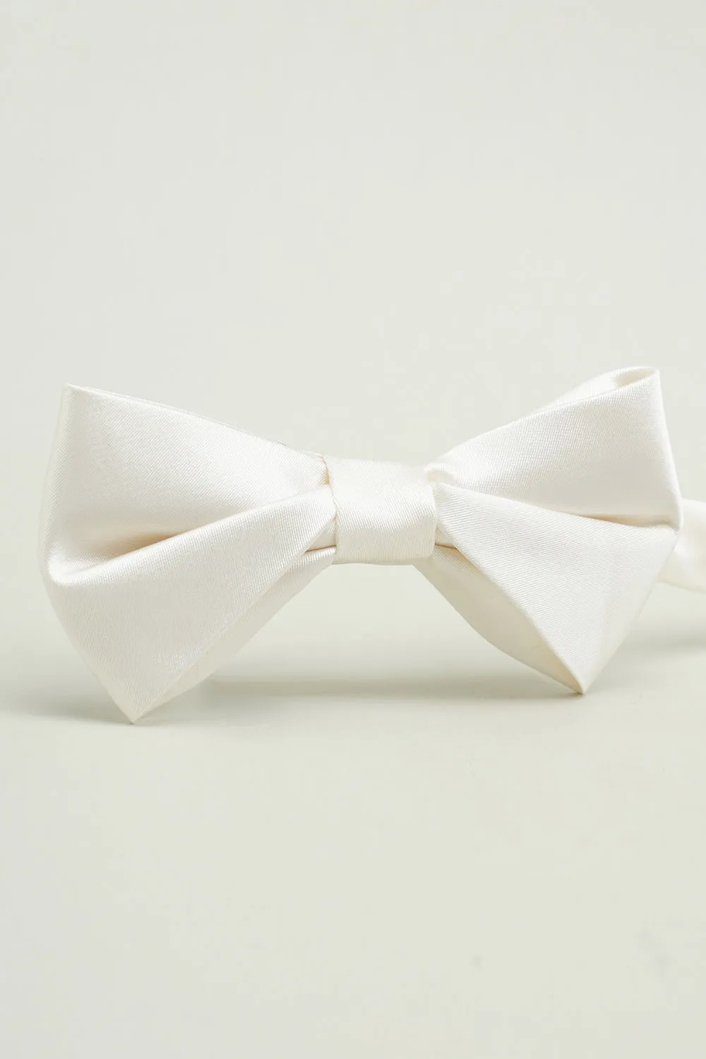 White Adjustable Satin Bow Ties Formal Tuxedo Bowtie