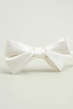 White Adjustable Satin Bow Ties Formal Tuxedo Bowtie