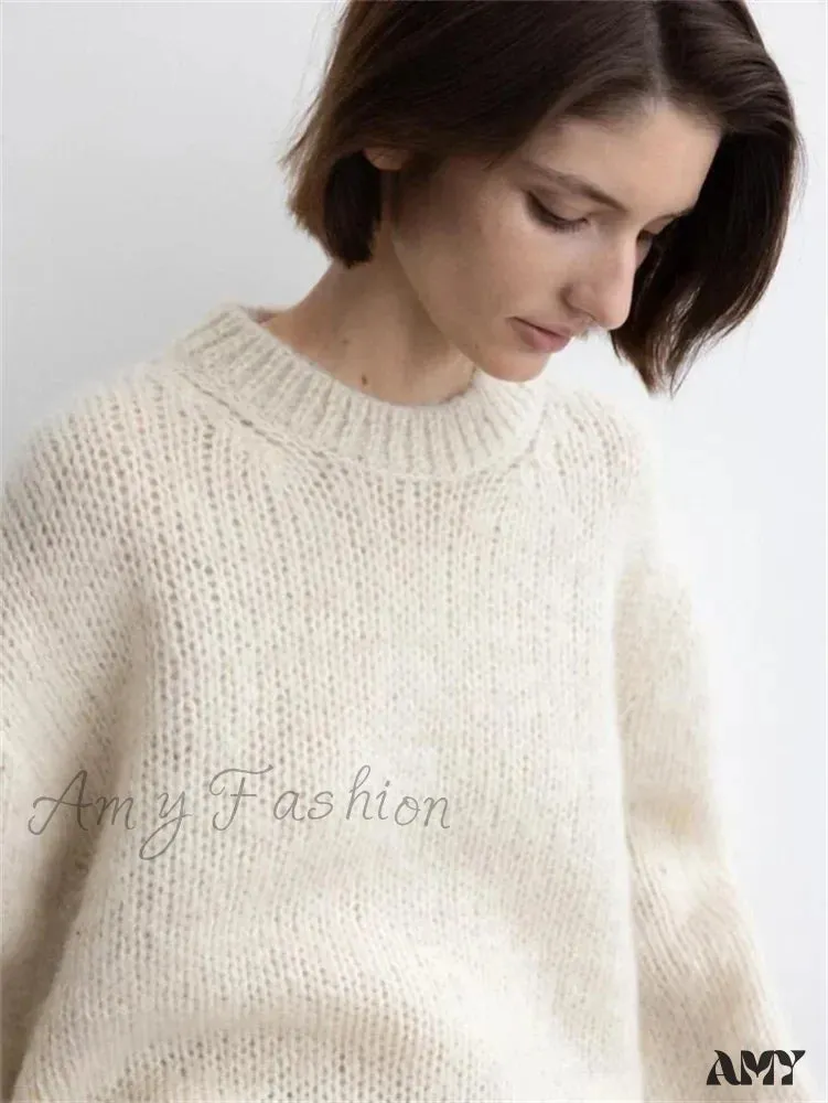 Women 24th Autumn Winter New Mohair Lazy Feeling Loose Wool Stylish Sweater