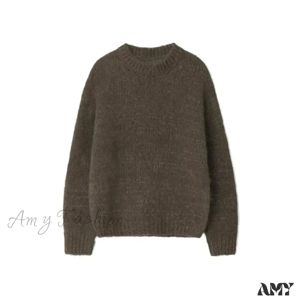 Women 24th Autumn Winter New Mohair Lazy Feeling Loose Wool Stylish Sweater